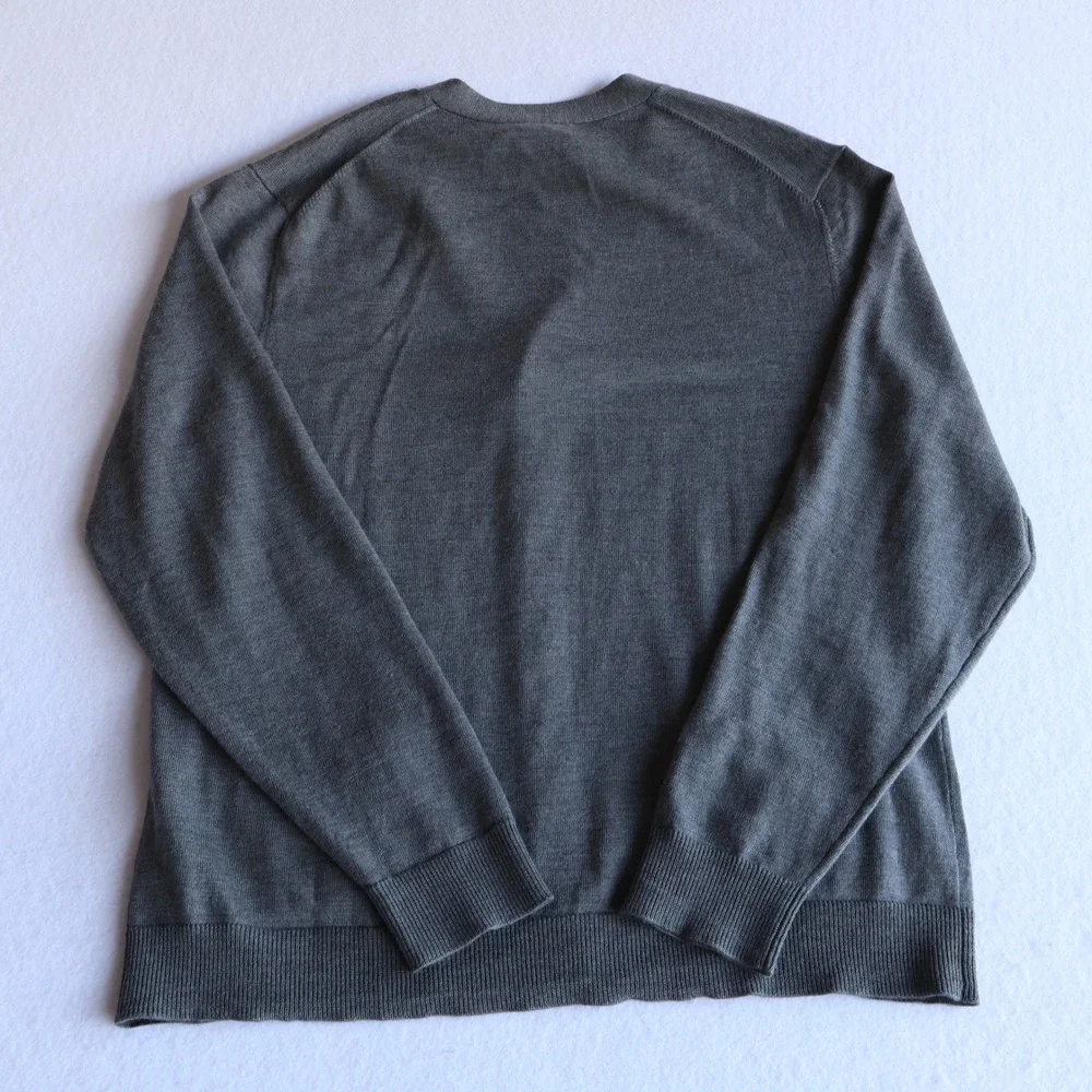NWT Joseph & Lyman Merino Wool Cardigan Sweater Mens Large Gray Preppy